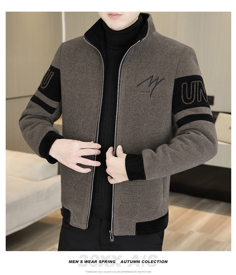 Men'S Thicken High collar Jacket Winter Warm Jackets For Men Fleece Long Sleeve Coat Man Casual Coats Men's woolen overcoat
