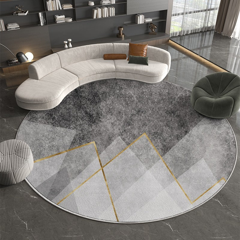 VIKAMA Short Pile Round Rugs Non Slip Area Rugs Living Room Fluffy Soft Carpet Bedroom Circle Floor Mat Bedside Rug Home Decor
