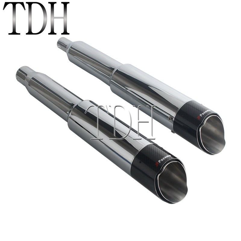 Motorcycle Exhaust System Carbon Fiber Muffler Pipe For Harley Street Road Glide ST FLTRXST FLHXST FLHX PAZOMA Exhaust Mufflers