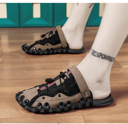 Men plus size Baotou casual sandals summer soft-sole non-slip outdoor beach shoes fashion youth outdoor dual-use sports slippers