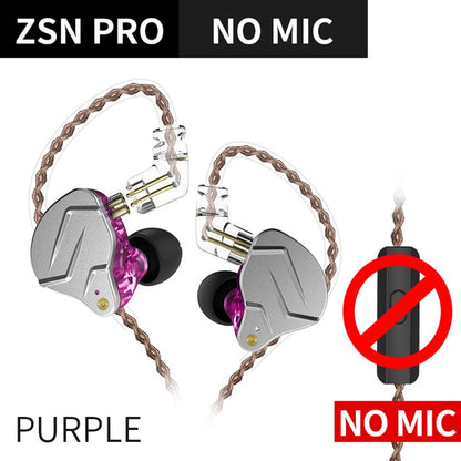 KZ ZSN Pro 1BA+1DD Hybrid technology HIFI Bass Earbuds Metal In Ear Earphones Bluetooth Headphone Sport Noise Cancelling Headset