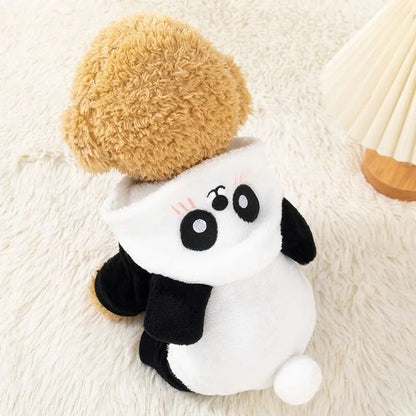 Roupa de Cachorro Panda Transformação Nova Roupa de Inverno Grossa Quente para Cães Pequenos Corgi Teddy Bichon Roupa para Gatos