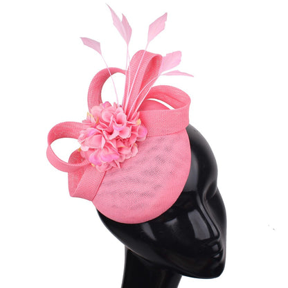 Acessórios de Cabelo para Noiva Bege Imitação Fascinators Chapéus Chapéu de Coquetel Ocasião Chapelaria Tiara