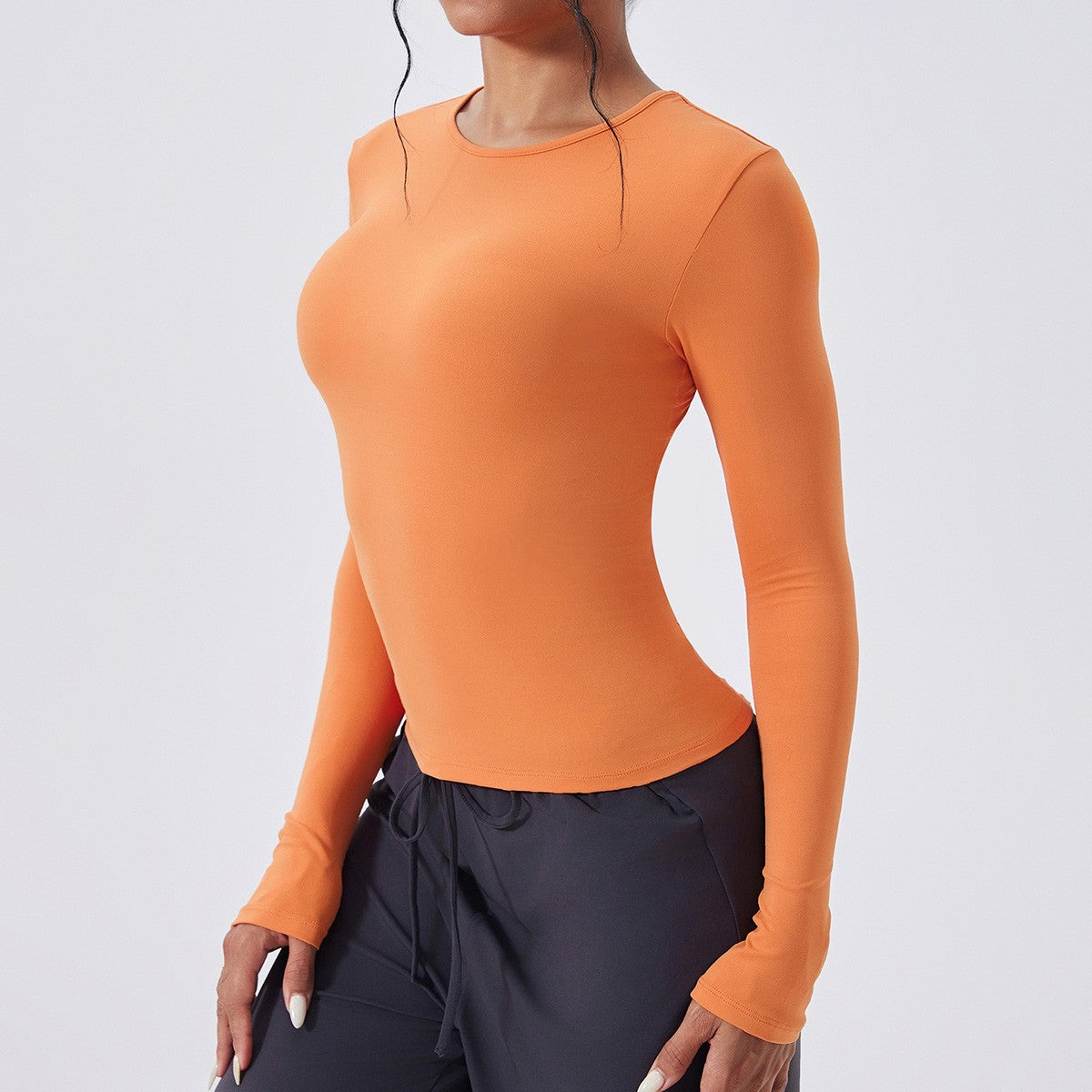 Women Long Sleeve Workout Top Gym Casual Outdoor Top Workout Dry Fit Breathable High Elastic Sports Top Sports Long Sleeved