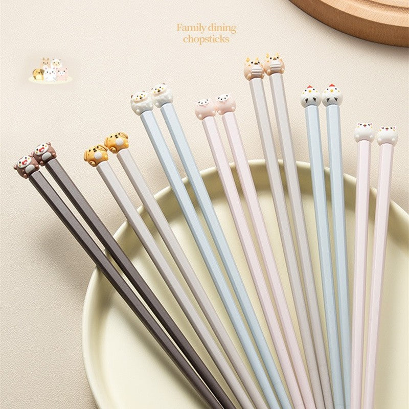 22cm 3D Bonitos Desenhos Animados Animais Hashi Para Crianças Hashi Chinês Comida Sushi Varas Casa Cozinha Louça Jantar Ferramenta de Cozinha