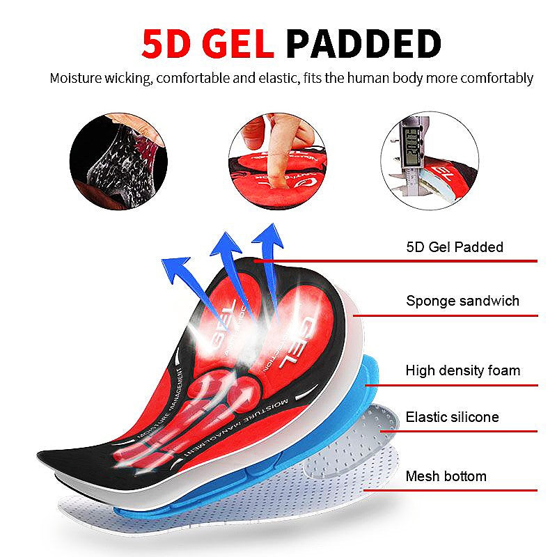 New Cycling Shorts Men's Cycling Underwear Breathable Mesh Riding Underpant Gel Pad Shockproof Bike Shorts Bicycle Underwear