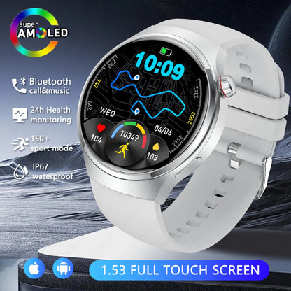 Smartwatch Esportivo Watch 4 Pro Masculino Tela AMOLED HD 360*360 Frequência Cardíaca Chamada Bluetooth IP68 À Prova D'água Música Novo SmartWatch 2025