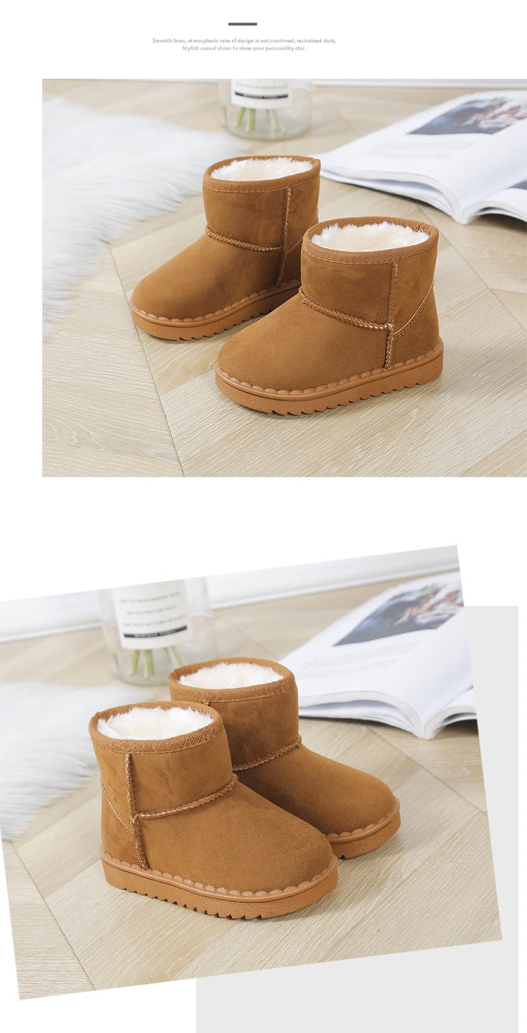Children Snow Boots for Boys Girls Little Toddler Kids Thermal Boots Ankle Warm Classic Suede Flock Fabric Fashion Autumn Winter