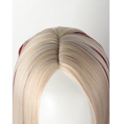 Peruca Sintética Longa Lisa em Camadas Destacada em Gradiente Vermelho Preto Branco Dourado Adequada para Cosplay Cabelo Resistente ao Calor