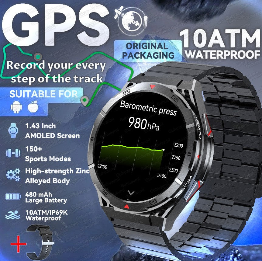 2025 AGPS New Men Smart Watch DIgital Military Sport Electronic Bluetooth 10 ATM Waterproof Diving Original Bracelet