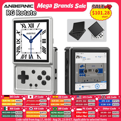 Anbernic RG Rotate Handheld Game Console 3.5" IPS Rotating Screen Android Aluminum Alloy 2000 mAh Retro Portable Games Player AI