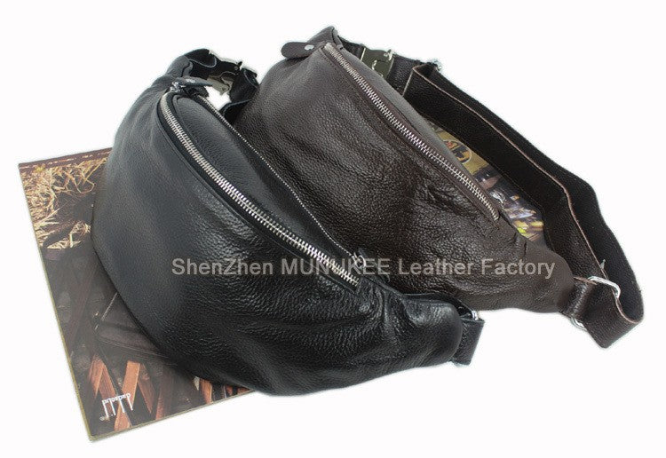 Fashion Genuine Leather waist bag for men fanny pack Leather belt bag waist pack bum bag money belt waist pouch molle pochete