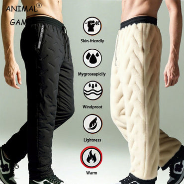 Animal Game Winter Plush Thick Fleece Waterproof Casual Pants Outdoor Windproof Warm Trousers Lambswool Thermal Sport Sweatpants