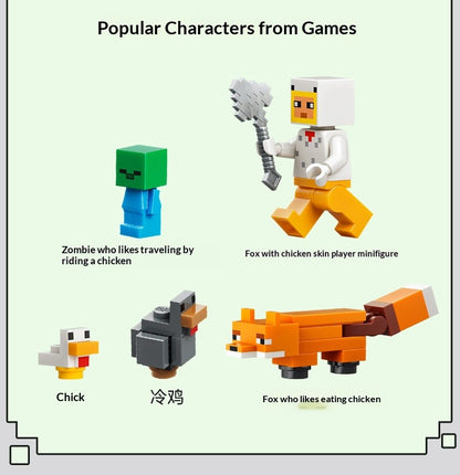 Lego Minecraft Série 21585 Fazenda de Galinhas Quebra-Cabeça Infantil Montar Blocos de Construção Brinquedo de Presente