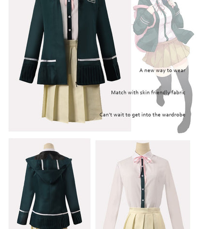 Uniforme de lycéens Anime recruté anronpa Nanami ChiaKi Cosplay Costume, veste à manches longues, jupe courte, jupe Loli