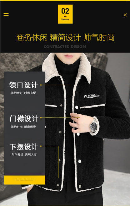 2023 Winter Men's Woolen Jacket Plus Velvet Padded Warm Trench Coat Fashion Casual Business Streetwear Overcoat Men Clothing