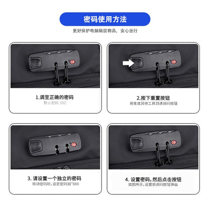 Backpack Men's Expandable Vacuum Compression Short-Distance Business Trip Large-Capacity Dry and Wet Separation Business Multi-Functional Backpack