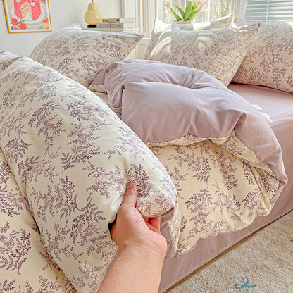 1pc Purple Lavender Printed Duvet Cover Single/Queen/King Size Quilt Cover for Double Bed Flower housse de couette220x240cm