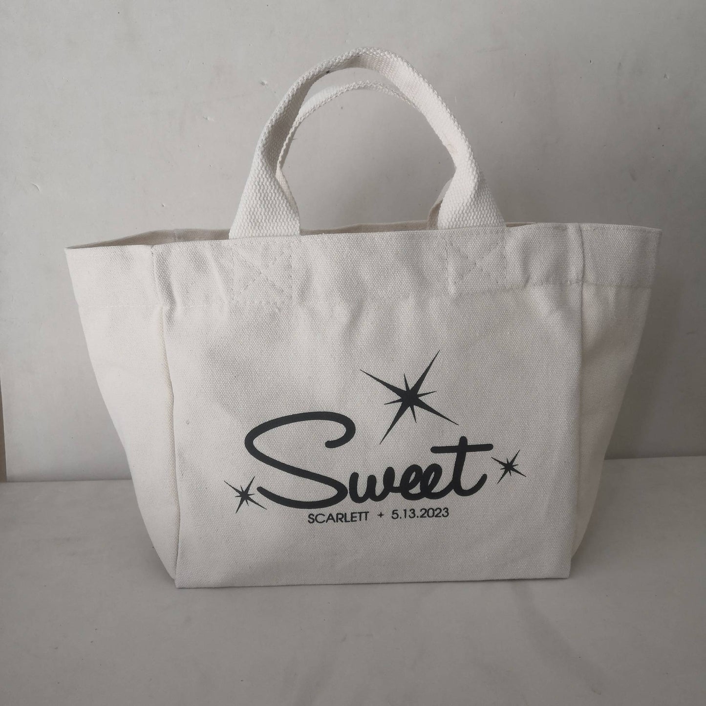 Wholesale 100pcs/lot Recycled Reusable Daily Handbag Custom Logo Cotton Canvas Tote Bag Convenient Shopping Women Gift Bag