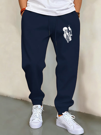 Skeleton People Who Enjoy Taking Photos Men'S Elastic Waist Pants Basics Pocket Long Pant Fashion Casual Male Sports Sweatpants