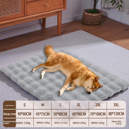 Tapete para Animais de Estimação Quente e Antiderrapante para Cachorros, Cama de Pelúcia de Cor Sólida para Todas as Estações