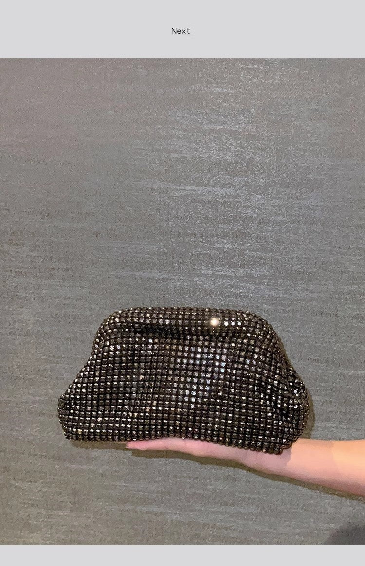 Luxury Glitter Cloud Bag Women's Handbag Crystal Shiny Rhinestones Diamond Evening Bag Wedding Party Clutch Purse Shoulder Bags