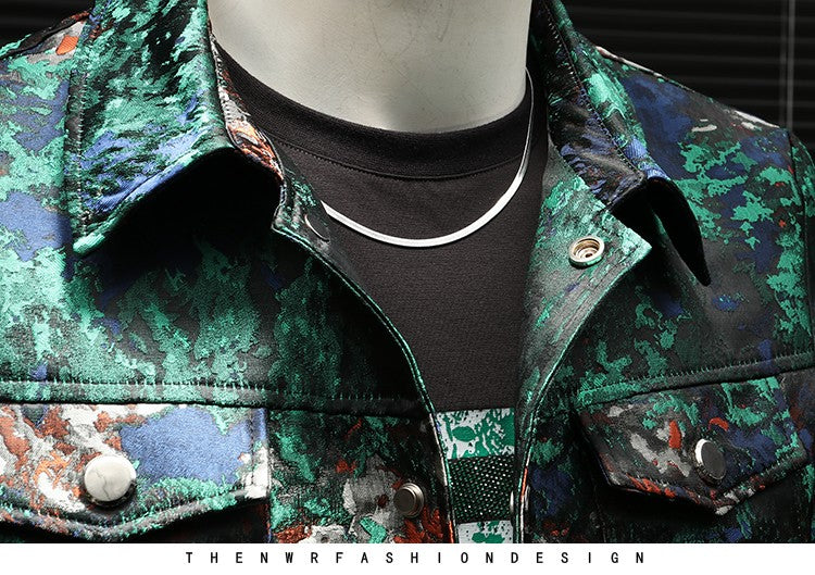 2025 Spring Vintage Jacquard Jacket Men Luxury Casual Business Social Jacket Social Streetwear Bomber Jacket Men Clothing M-4XL