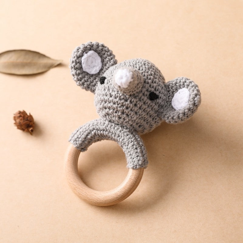 Brinquedos de Crochê para Bebês Chocalho de Animal Desenho Animado Chocalhos Musicais para Bebês Chocalho de Dentista Kawaii Brinquedo de Bebê 0-12 Meses Brinquedos Montessori