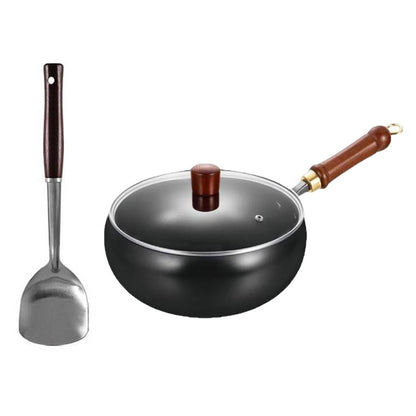 20/24CM Household Stir Fry Stew Pot Big Belly Pot Uncoated And Non Stick Household Stir Fry Pot For Hiking Camping Universal Pan