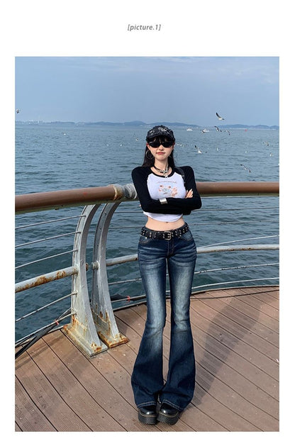 High Waist Jeans Womens Fashion Personality Slim Fit Retro Bell Bottoms Trousers Autumn Winter Jeans Women's Pants Women Pants