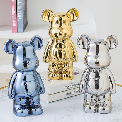 17/27/cm Aesthetic Bear brick Ceramic Staute Teddy Bear decor action figure Sculptures Ornament for room Home Decoration Crafts