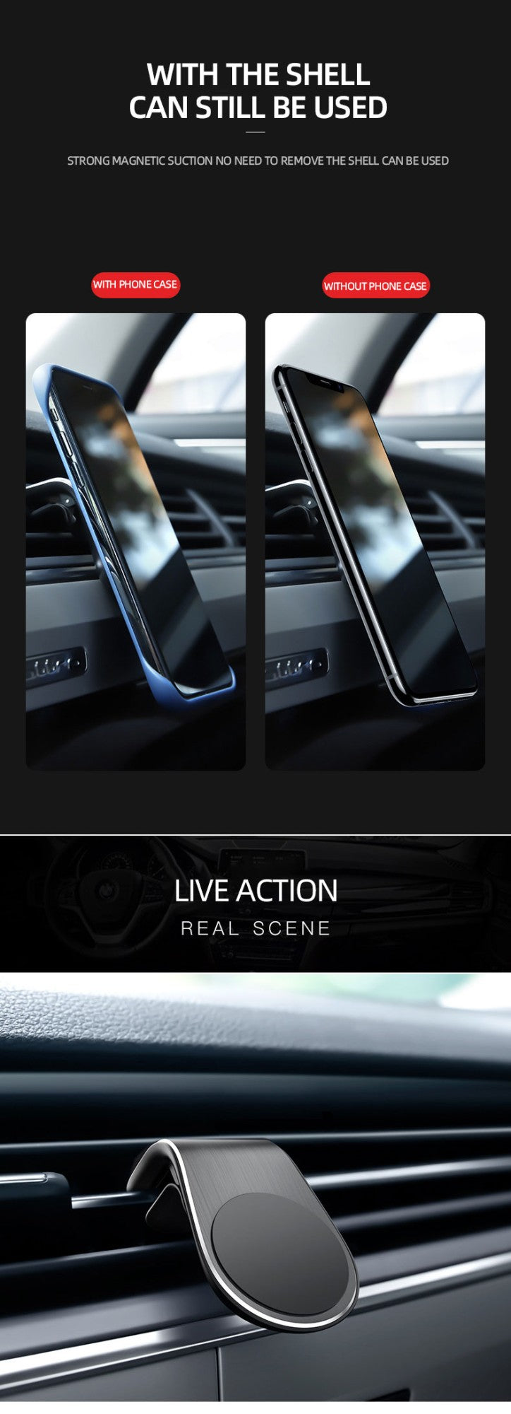 Magnetic Car Phone Holder Air Vent Mobile Phone 360 Rotation Mount For IPhone Samsung In Car GPS Smartphone Phone Holder