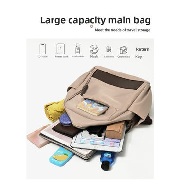 New women's backpack, large-capacity, lightweight, casual travel backpack, nylon, simple commuting student schoolbag