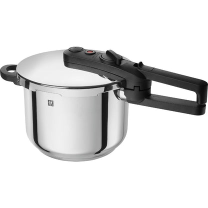 Panela de Pressão/Tampa de Pressão a Vapor EcoQuick II, Diâmetro 22 cm, 6 L, para Todos os Fogões Incluindo Indução, Aço Inoxidável 18/10