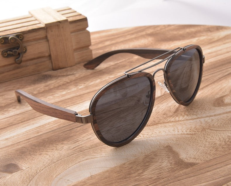 Oversized Aviator Sunglasses Wood for Men Polarized Sun Glasses Women 2022 Luxury Brand Shades UV400 High Quality