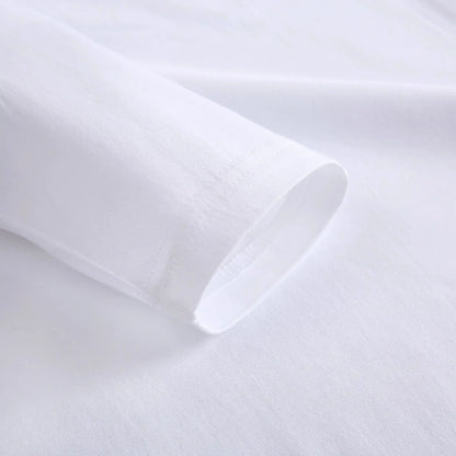 Heavy Cotton Men's Long Sleeve T Shirt Solid Color Cotton Bottom Shirt Half Sleeve 100% Cotton T Shirt Korean Tee