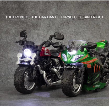 Modelo de Moto Kawasaki Escala 1:12 Miniatura em Liga Leve Brinquedo Carro Som Luz Pneus de Borracha Motocicletas Veículo Presente Perfeito para Meninos