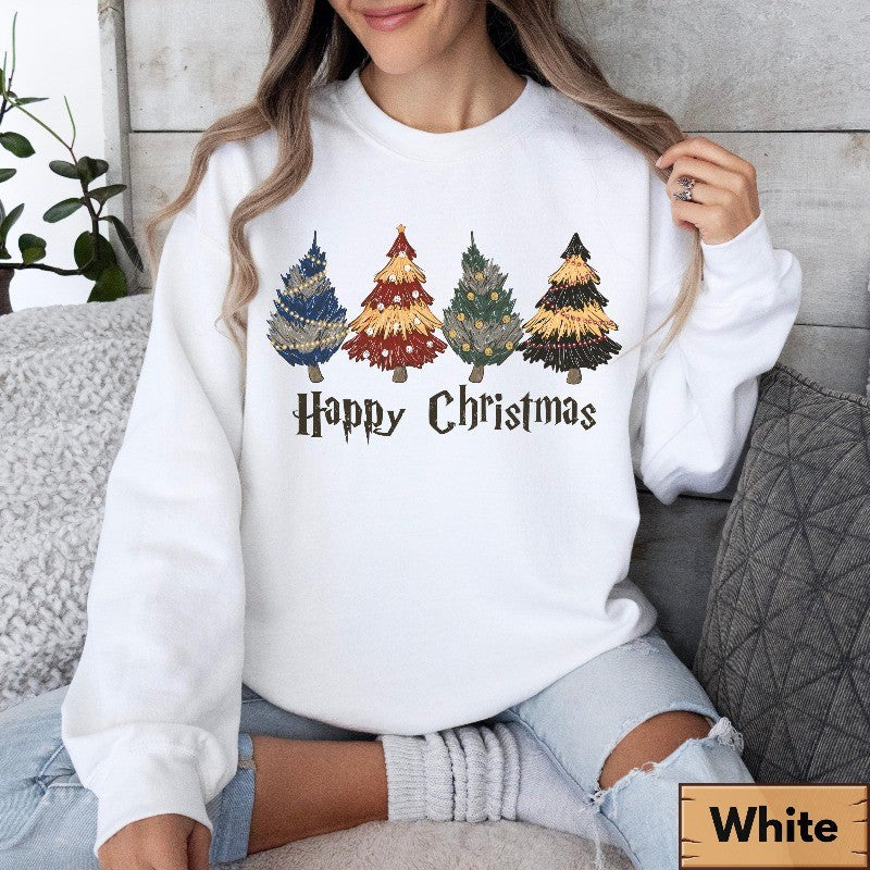 Moletom com Capuz Harry Potter Escola de Magia e Bruxaria Árvore de Natal Outono/Inverno Casual Adequado para Homens e Mulheres