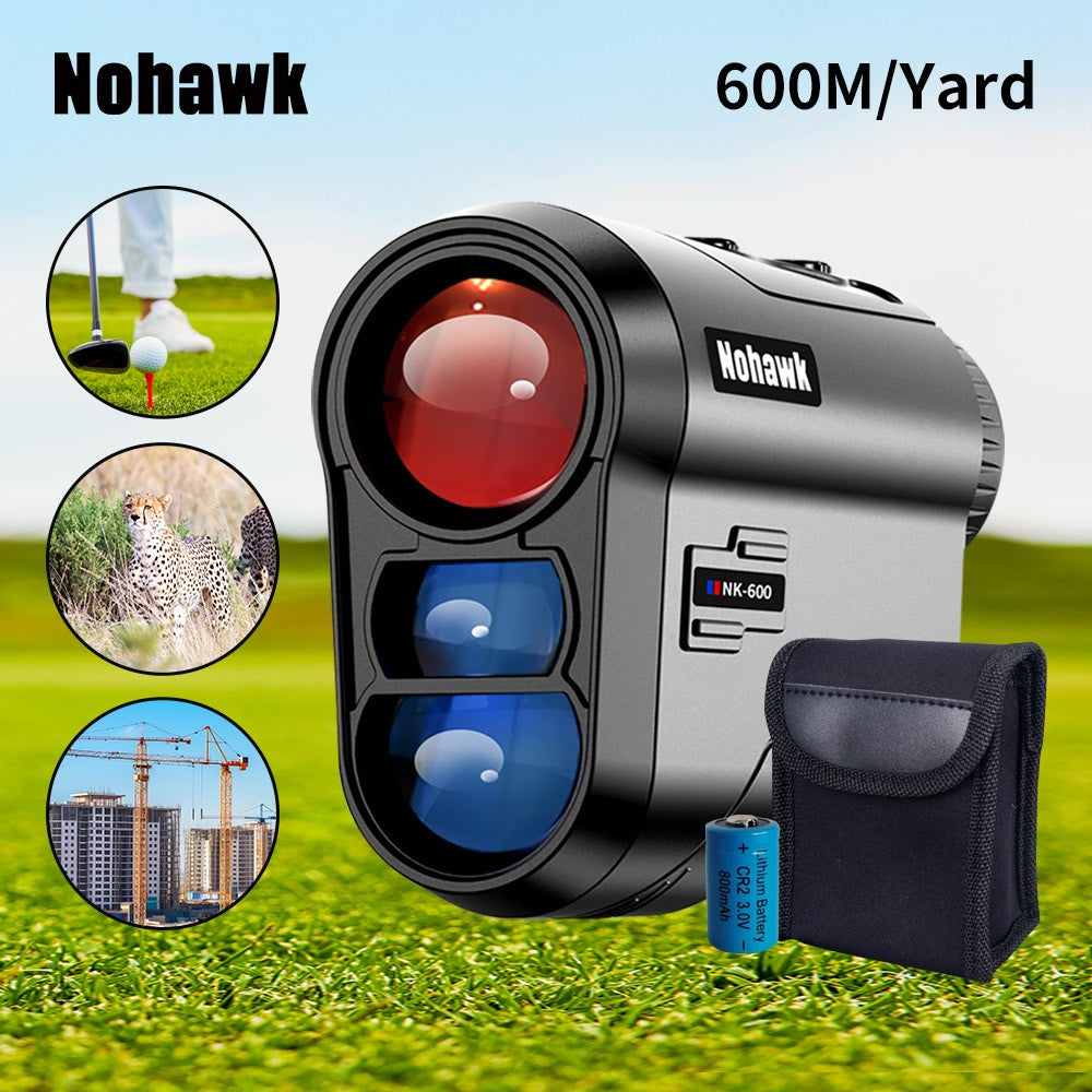 Telêmetro a laser multifuncional Nohawk para golfe com telemetria de inclinação e trava de bandeira para caça, construção, monocular