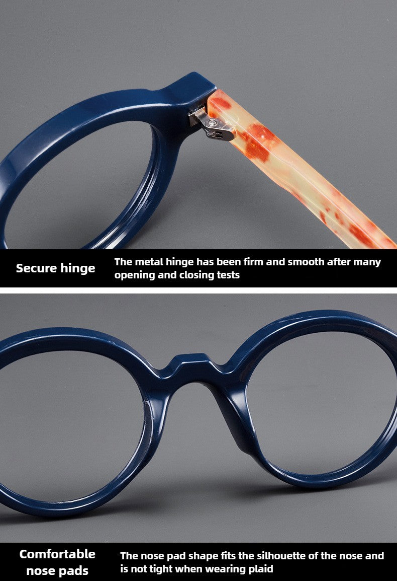 Retro Round Eyeglasses Suitable for Presbyopia Color-matching Trendy Small Frame HD Reading Glasses