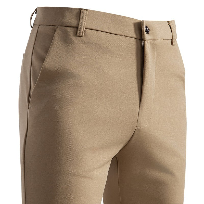 Men's Elastic Slim Fit Khaki Trousers Casual Pants Classic Fashion Suit Sports Pants Spring Summer