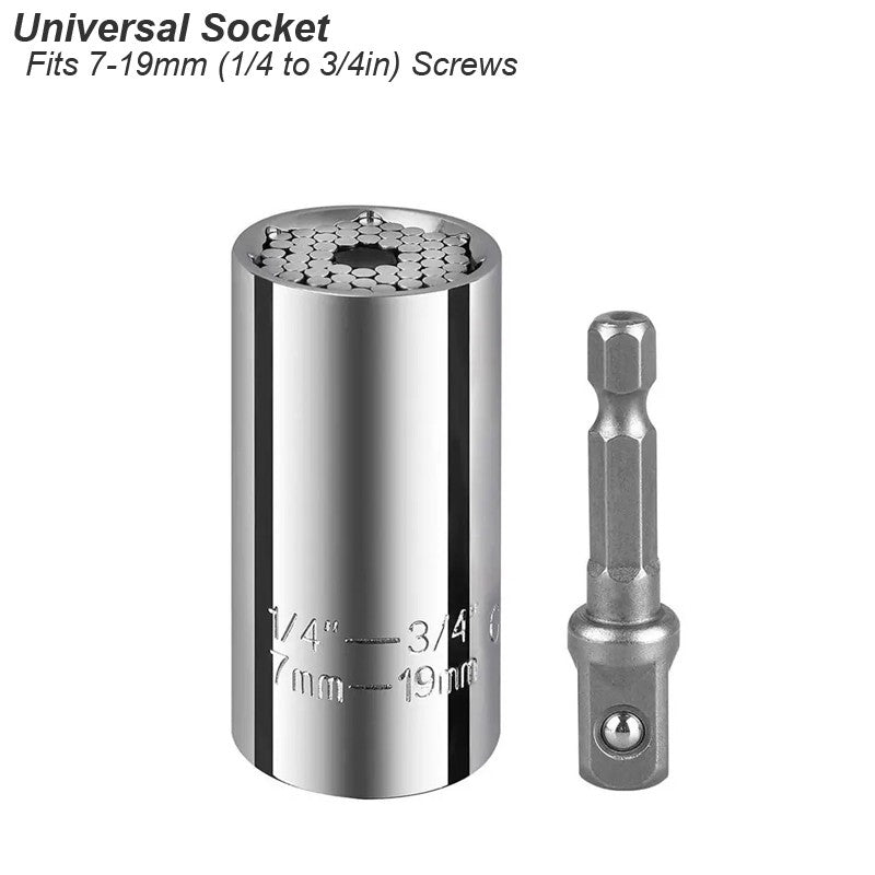 Conjunto de Soquetes Universais 7-19mm Ferramenta Adaptadora de Furadeira Chave de Porca Mágica Multiferramenta