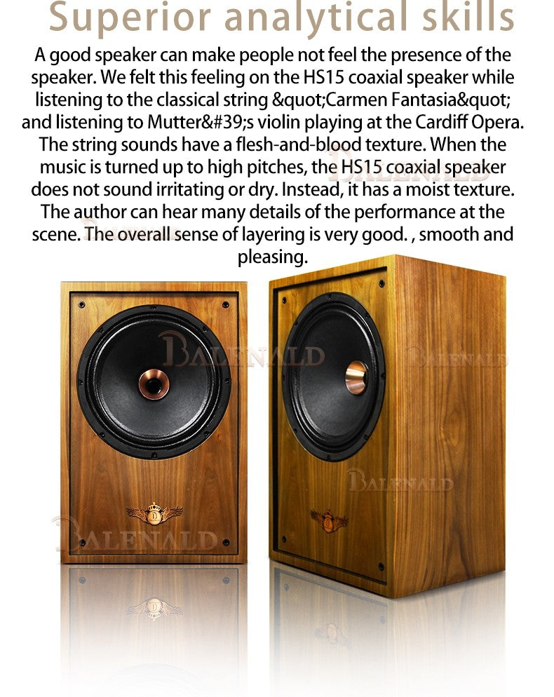 Caixas de som hifi Banlong de alta fidelidade coaxial de 12 polegadas, bookshelf, caixas de som de alta fidelidade, áudio passivo com acabamento em madeira.