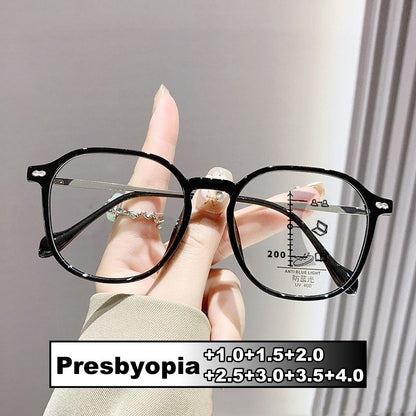 Fashion Multifocal Reaing Glasses Men Women Luxury Progressive Presbyopia Unisex Ultralight HD Lens Far Sight Eyewear +1.0+4.0