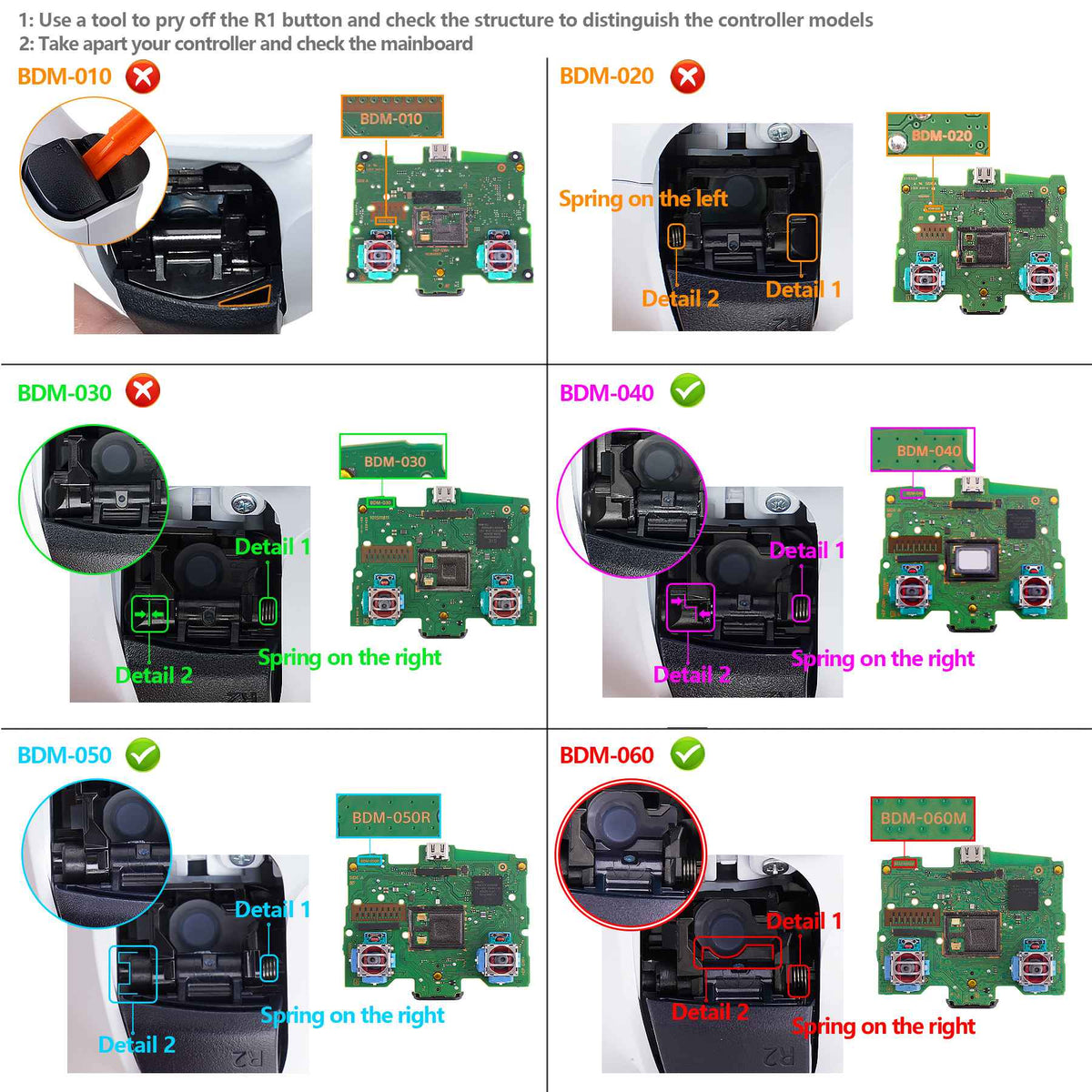 eXtremeRate for ps5 Controller BDM-040/BDM-050/060 Whole Clicky Kit V2, Shoulder Face Dpad Buttons