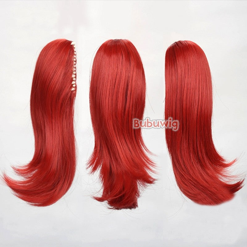 Bubuwig Cabelo Sintético 22 Cores 30cm Curto Liso Rabo de Cavalo Único Moda Anime Preto Vermelho Azul Perucas Cosplay Resistente ao Calor