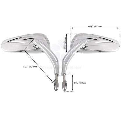 Espelhos Retrovisores Laterais de Guidão 5/16" para Motocicletas Harley Honda Davidson Sportster Fat Boy FLSTF Road King Street Glide 88-24