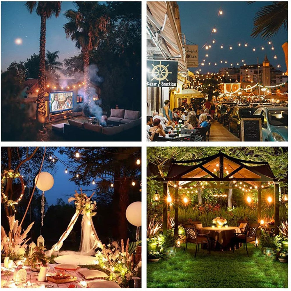 Solar String Lights Outdoor with Remote LED Shatterproof Bulbs Dimmable G40 Solar String Lights for Outside Backyard Party Decor