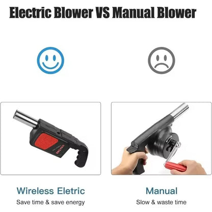 Handheld outdoor barbecue electric blower(no battery),portable carbon point assistant,camping and family gathering cooking tool
