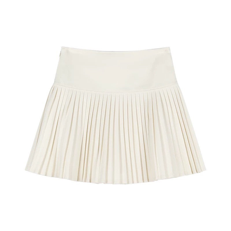 Wool Skirt Women High Waist Pleated Mini Skirt with Bulit-in Shorts Tennis Skirt Teen-girl Fall Winter Vintage Academia Outfit
